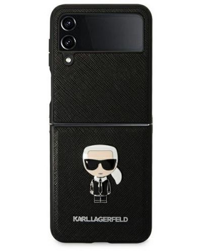 Калъф Karl Lagerfeld - Saffiano Ikonik Karl, Galaxy Z Flip 4, черен - 2